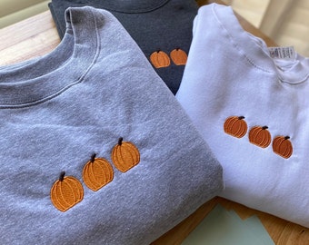 Pumpkin Embroidered Sweatshirt | Fall Sweater | Halloween Crewneck | Pumpkin Patch Sweatshirt | Pumpkin Embroidered Sweater