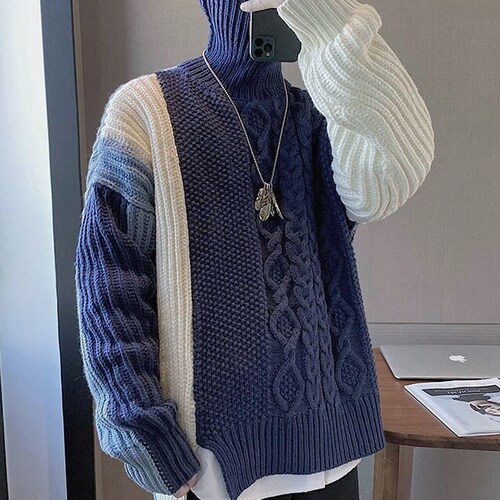 Long Sleeve Turtleneck Cable Knitted 