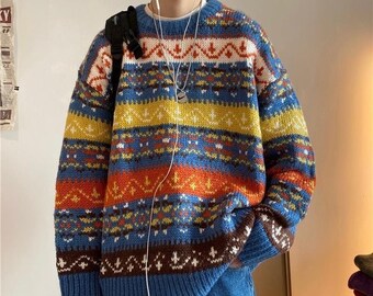 blue knit sweater mens