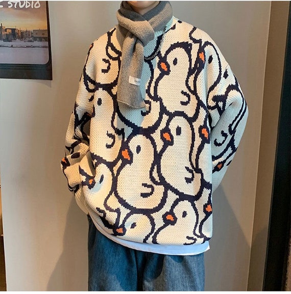Unisex Cute Duck Sweater Jumper Men 
