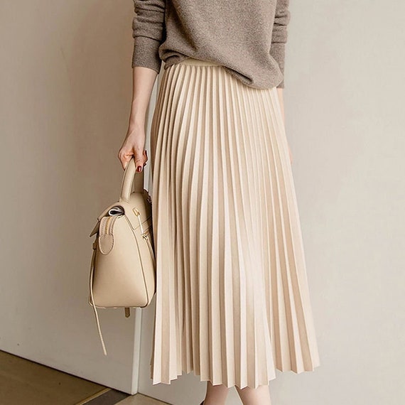 Women Pleated Skirt | 80s 90s Women A 
