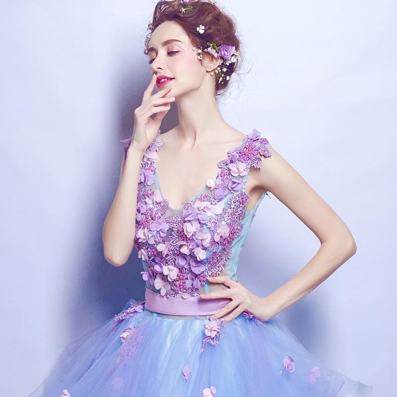 Embroidered Flower Gown Dress Flower Prom Dress Embroidery Etsy