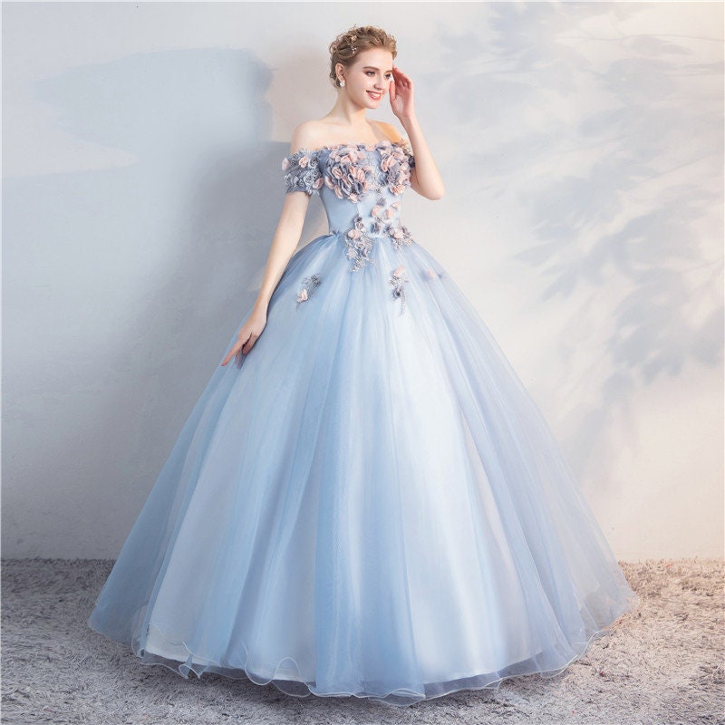 Flower Ball Gown Flower Prom Dress Event Party Dress - Etsy UK