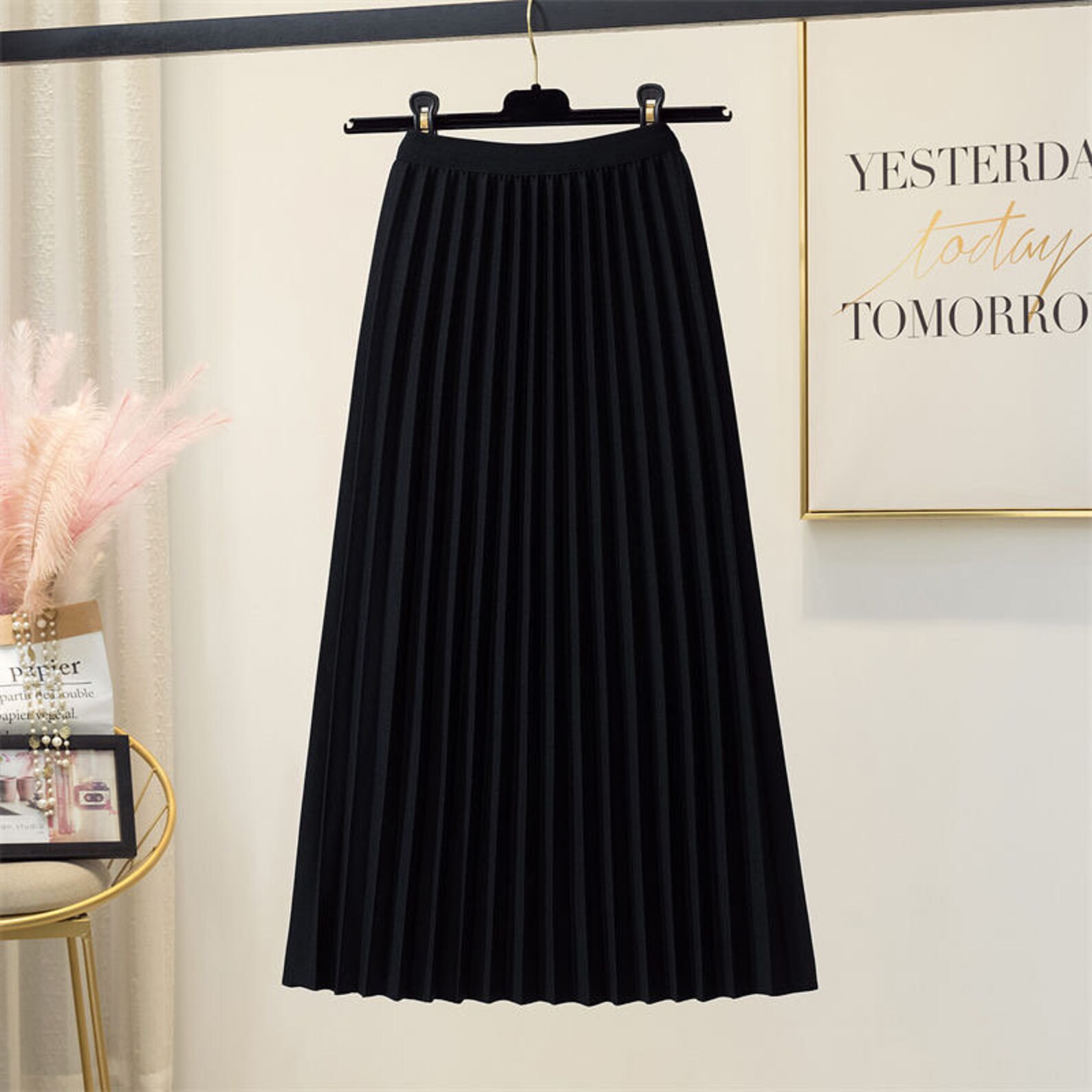 Women Pleated Long Skirt Women Pleated Skirt 80s 90s Women - Etsy