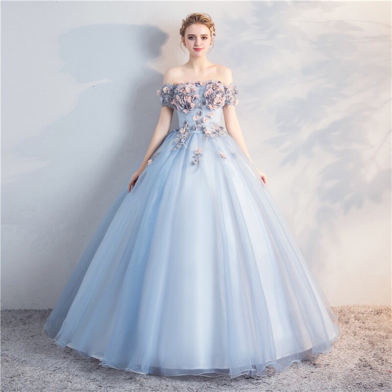 Flower Ball Gown Flower Prom Dress Event Party Dress - Etsy UK