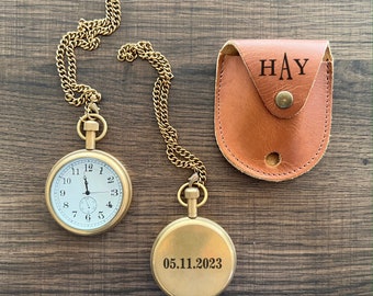Engraved Pocket Watch, Personalized Graduation Gift for Him, Gift for Groomsman, Pocket Watch, Valentine Gift for Boyfriend