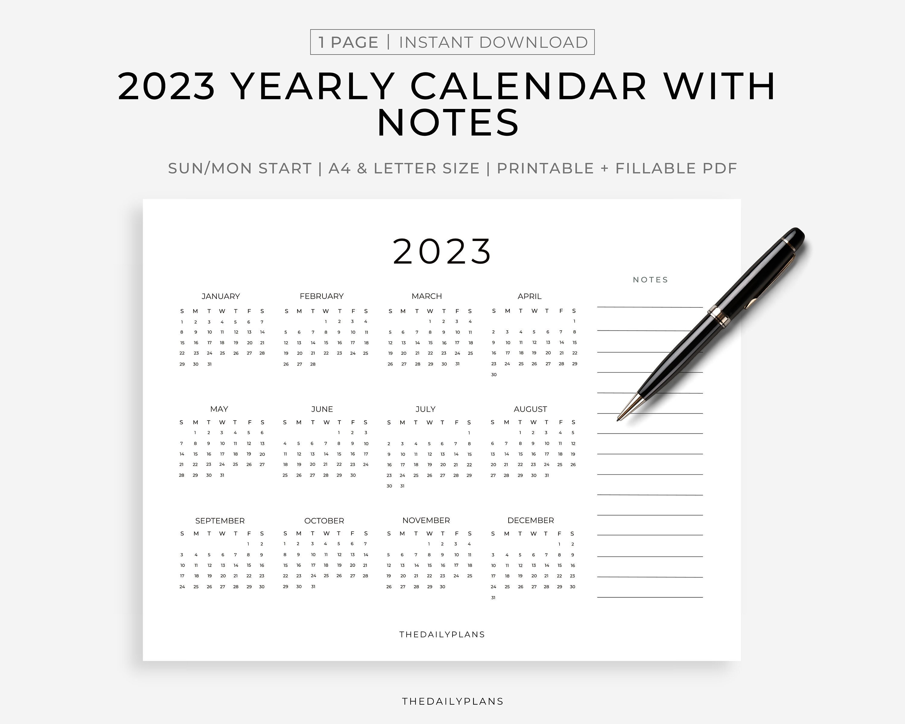 2023-year-calendar-with-notes-landscape-printable-calendar-template