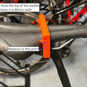 Bike measuring tool for finding the saddle &quot;80mm point&quot;