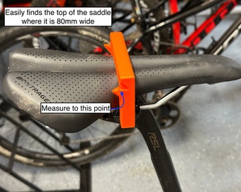 Bike measuring tool for finding the saddle "80mm point"
