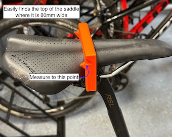 Bike measuring tool for finding the saddle "80mm point"