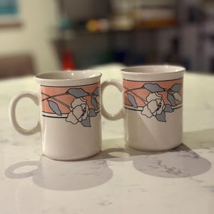2 Vintage Crown Lynn Potteries Venice Coffee cup mug from New Zealand 1980s