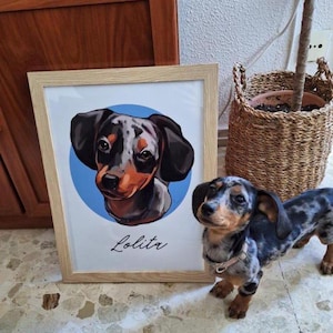 Portrait animalier, cadeau original, dessin fait main, illustration numérique, art personnalisé de votre chien chat, bon, joli, pas cher