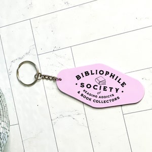 Bibliophile Hotel Keychains | Book Lover Motel Keychain | Vintage Booktok Bibliophile Keychain Gift