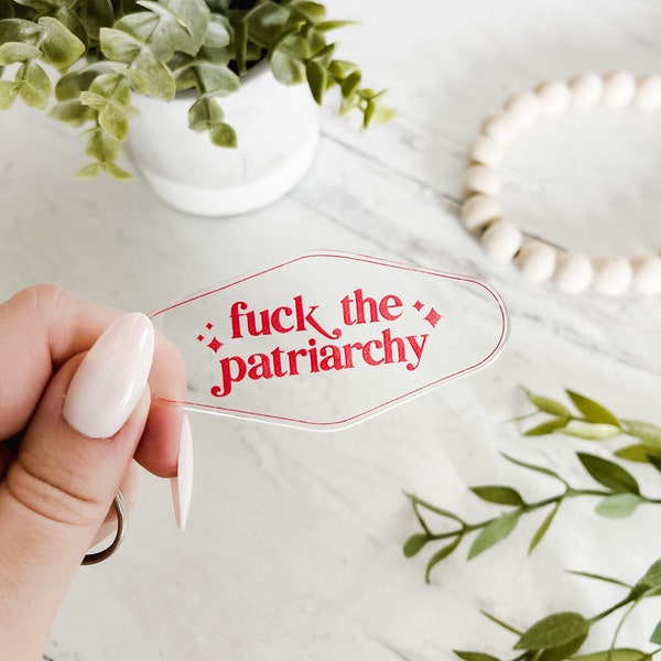 Taylor Swift Fuck the Patriarchy Keychain - All Too Well Keyring | Swiftie Red Acrylic Keychain