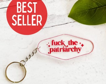 Taylor Swift Fuck The Patriarchy Keychain | Eras Tour Merch | Vintage Hotel All Too Well Keychain