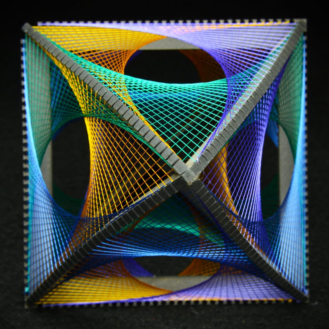 3D Diamond String Art Kit • Geometric Sculpture Craft Frame (acrylic or ...
