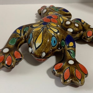 Decorative Painted Glazed Terracotta  Frog signed