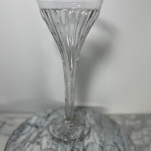 Tall Trumpet Vase Ribbed Vintage Glass Flower Display Bouquet Holder