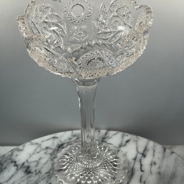 Cut Glass Compote Etsy