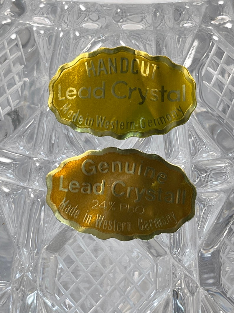 Hand Cut Lead Crystal Glass Wine Decanter With 6 Glasses Made in