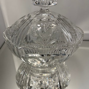Glass covered Dish with Lid Candy Dish