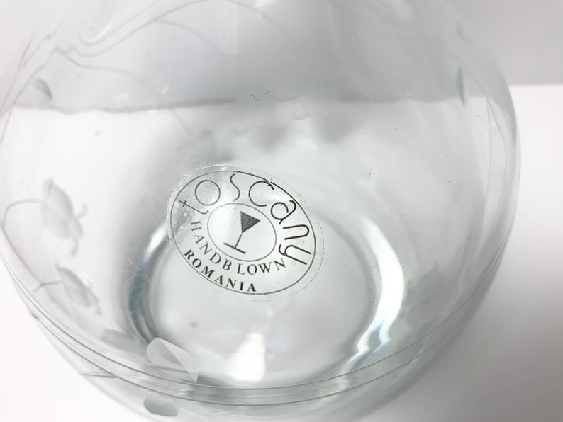 Toscany Hand Blown Glass Romania Glass Decanter Water Juice Wine Etsy