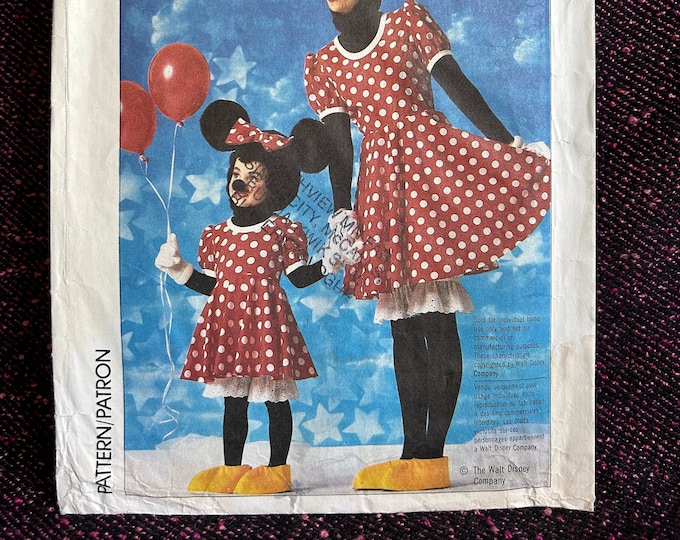 Child Minnie Mouse Costume Size 12 Breast 30 Simplicity 7730 Vintage ...
