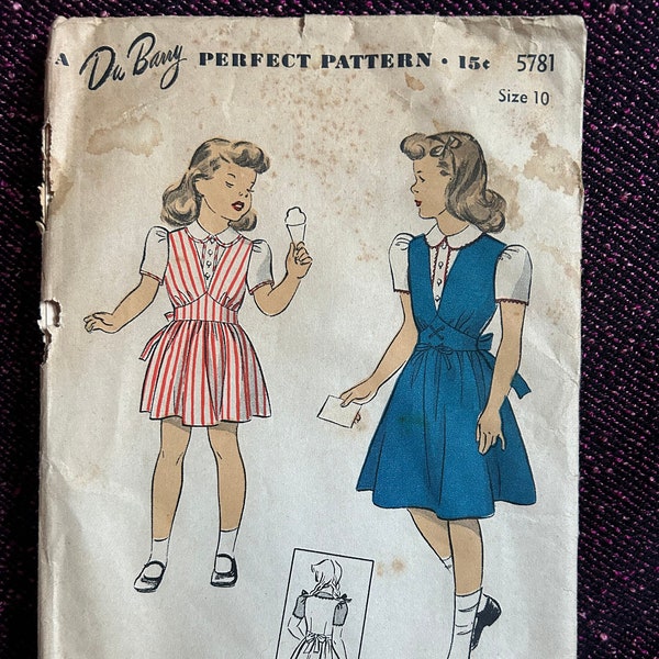 1940s Du Barry 5781 Child’s Jumper and Blouse Size 10 Vintage Sewing Pattern