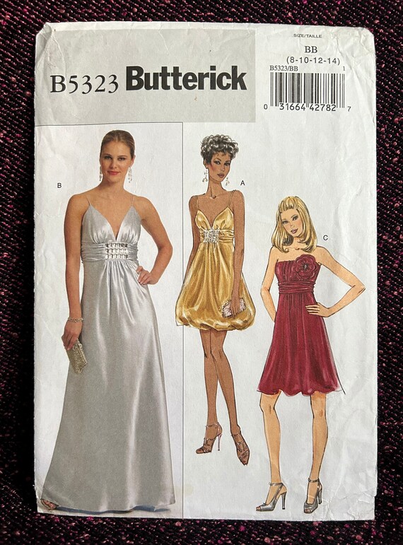 Formal Dress Size 8, 10, 12, 14 Bust 31.5, 32.5, 34, 36 Factory Folded  Butterick 5323 Sewing Pattern - Etsy