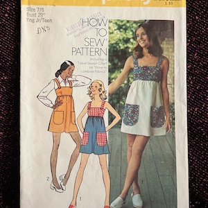 1970s Mini Dress or Jumper Size 7/8 Bust 29 Simplicity 5511 Vintage Sewing Pattern