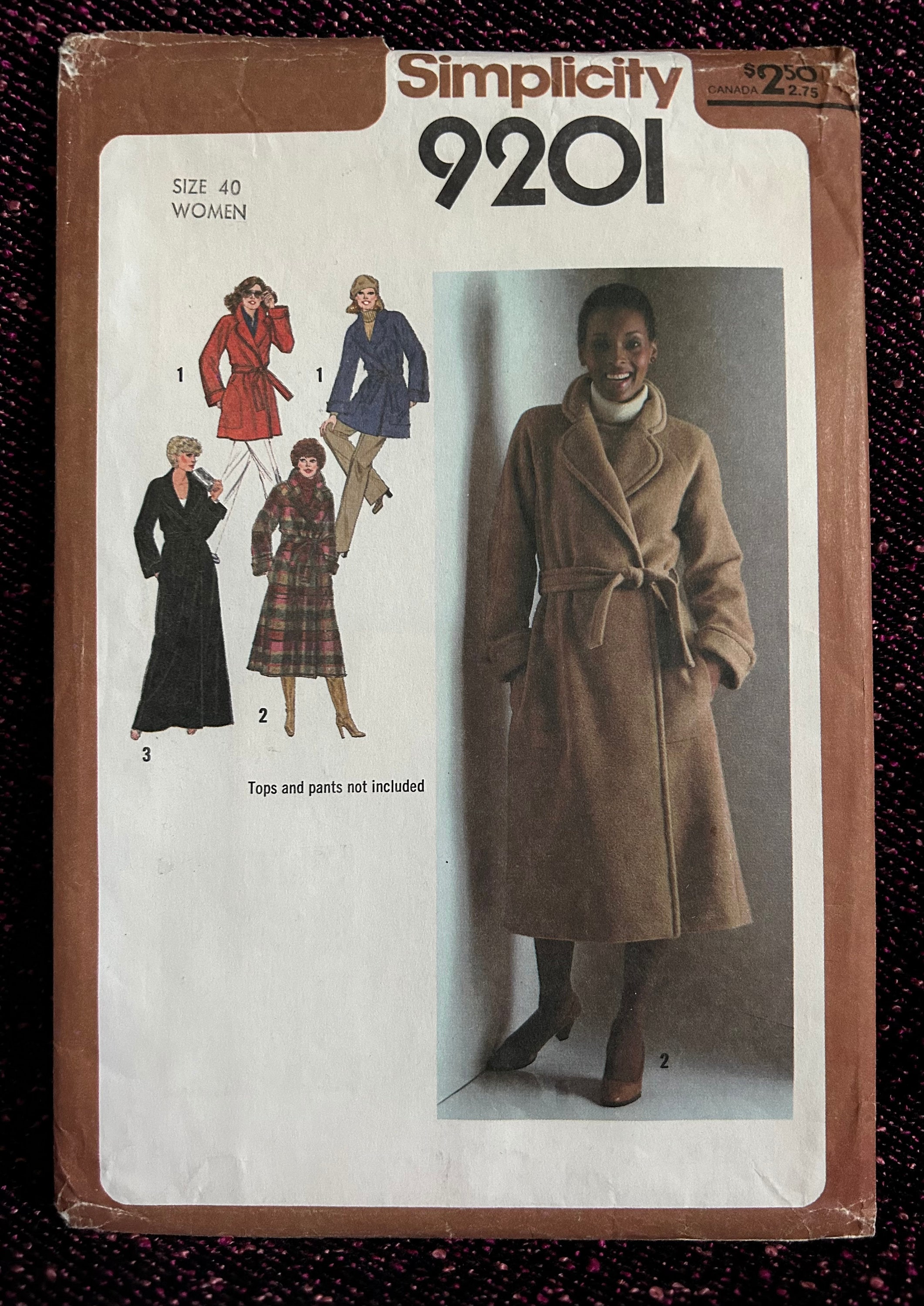 Vintage 1970s Tandy Leather Men's Top Coat Jacket Sewing Pattern UNCUT Size  38 