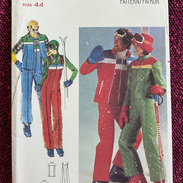 1970s Men’s Jacket, Sleeveless Jacket, Jumpsuit Size 44 Chest 44 Waist 39 Factory Folded Butterick 5111 Vintage Sewing Pattern