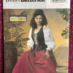 Butterick 4483 Historical Costume Sizes 6-8-10-12 Bust 30-31-32-34 Factory Folded Sewing Pattern