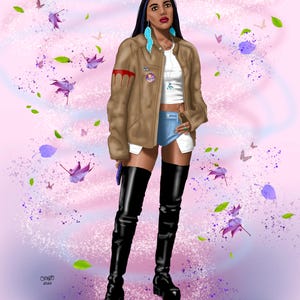 Moderne Pocahontas Farben des Wind Kunstdruck