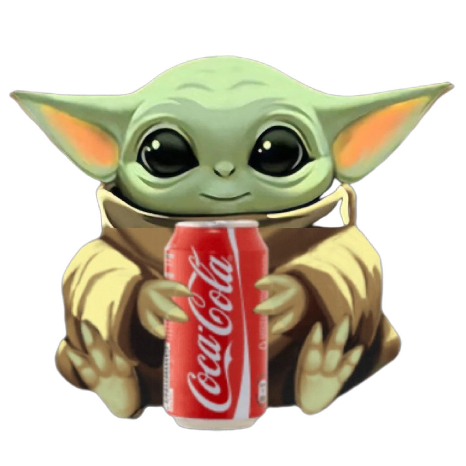 BOGO Baby Yoda Grogu Holding Coca Cola Sticker White Etsy Australia