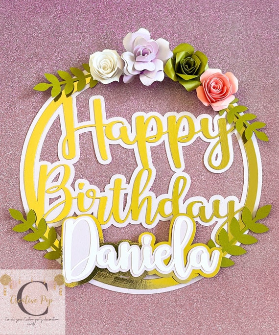 Happy Birthday Cake Topper Cake Topper Birthday Party Etsy