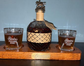 Blanton’s Bourbon Tray Coaster with two glasses