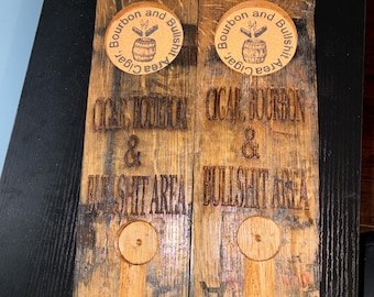 Barrel Stave Cigar Ashtray – Handcrafted from Authentic Bourbon Barrels             SET of TWO
