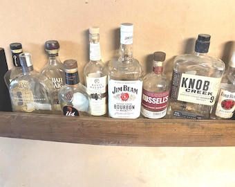 Reclaimed Bourbon Barrel Stave Shelf – White Oak Whiskey Display