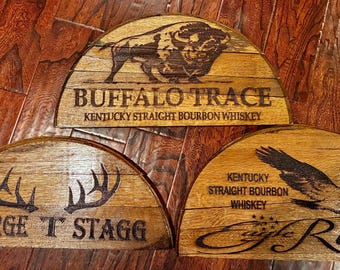 Authentic Bourbon Barrel Lid Sign, Laser Engraved Custom Keepsake
