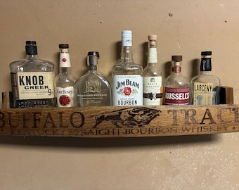 Reclaimed Bourbon Barrel Stave Shelf  Buffalo Trace or Eagle Rare Display