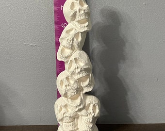 Ready to paint ceramic bisque, stack of skulls