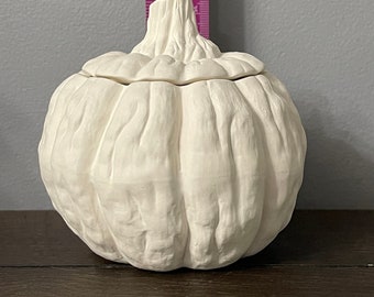 Ready to paint ceramic bisque, pumpkin jar