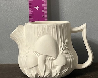Ready to paint ceramic bisque, mushroom creamer