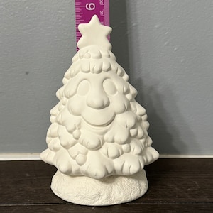 Ready to paint wobble Christmas tree, ceramic bisque