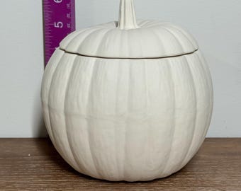 Ready to paint pumpkin bowl with lid, ceramic bisque