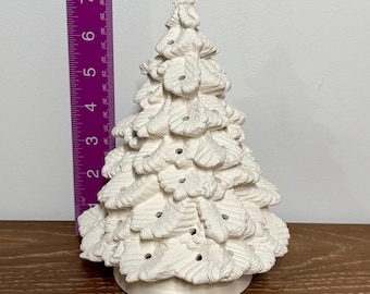 Piccolo albero di Natale in abete pronto da dipingere, in ceramica grezza