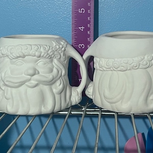 Ready to paint Santa mug, ceramic bisque