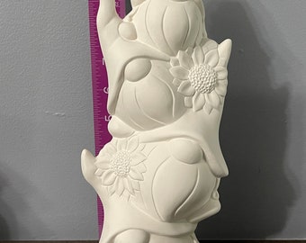 Bisque céramique non peinte LG Shamrock Gnome prêt à peindre