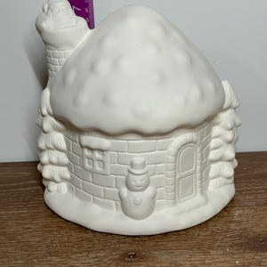Maison du Père Noël prête à peindre, biscuit céramique